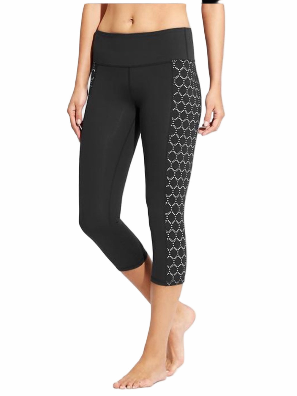 ATHLETA Navy Size XL High Rise Capri Leggings with Side Geo Print